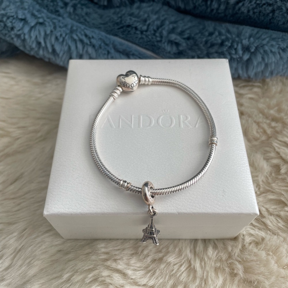 Pandora Silver Bracelet with Eiffel Tower Charm